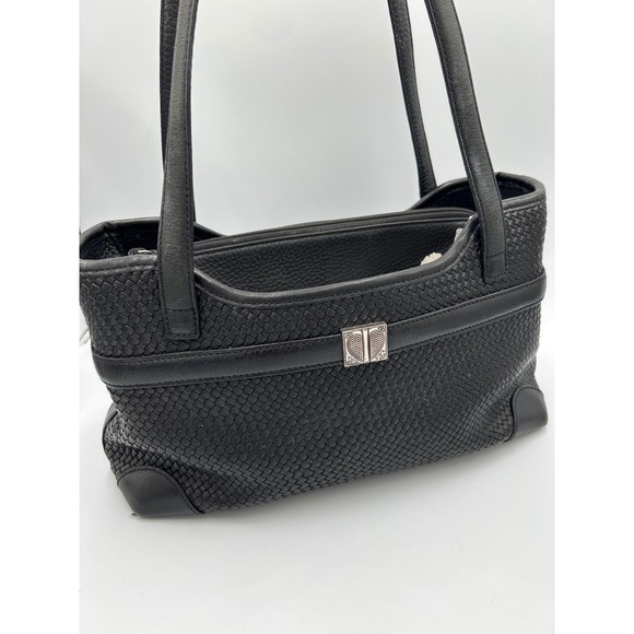 Brighton Handbags - Brighton Black Woven Leather Shoulder Bag Heart Hardware C793747 Mens Womens